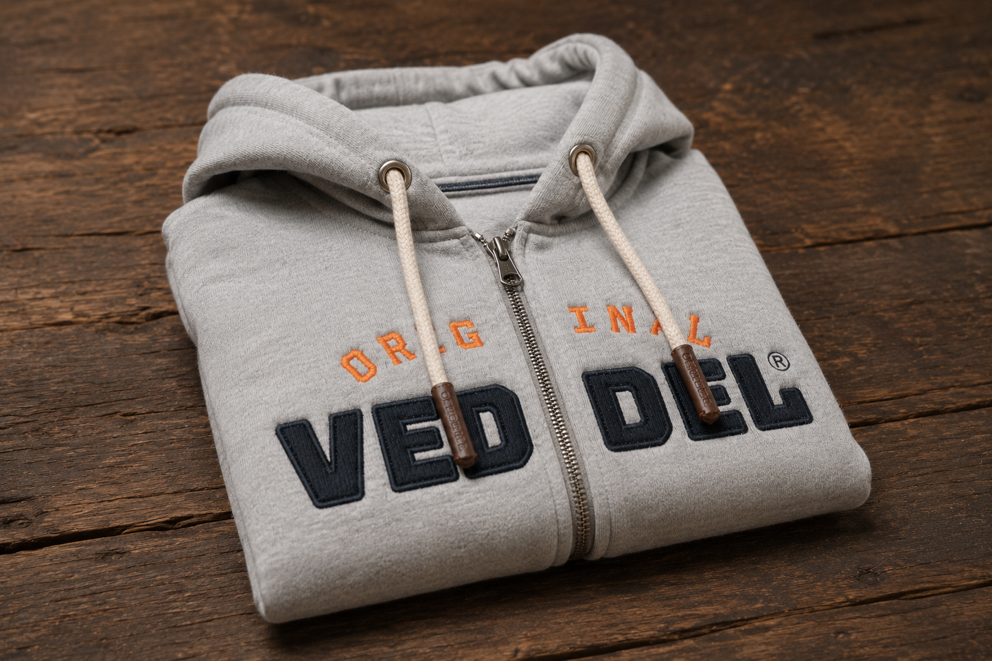 Original Veddel Zip-Hoodie, Grau