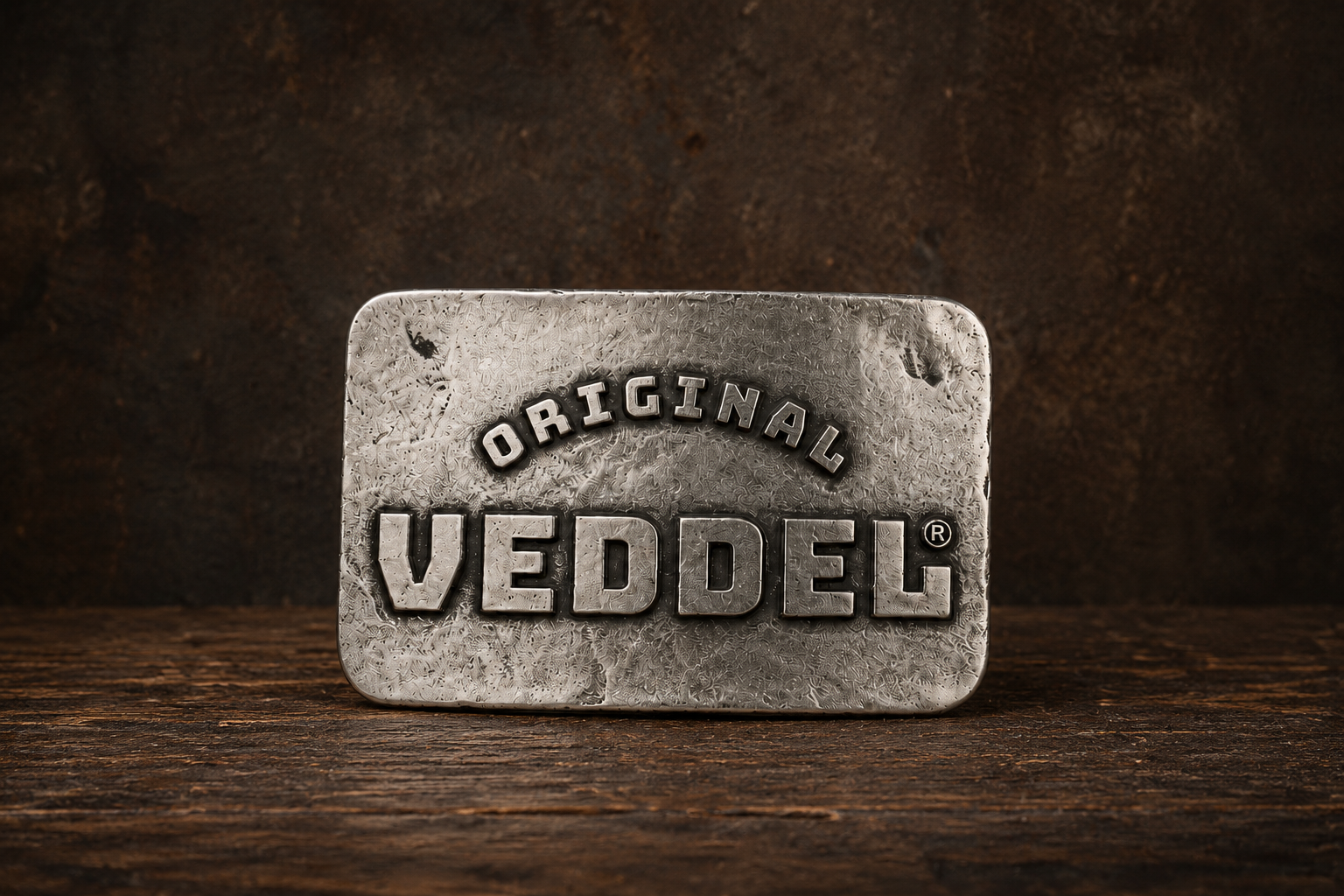 Original Veddel Koppelschloss, massive Metallschnalle im Used-Look