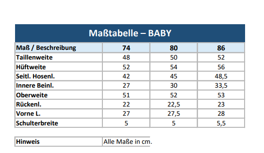 Original Veddel Baby-Zunfthose