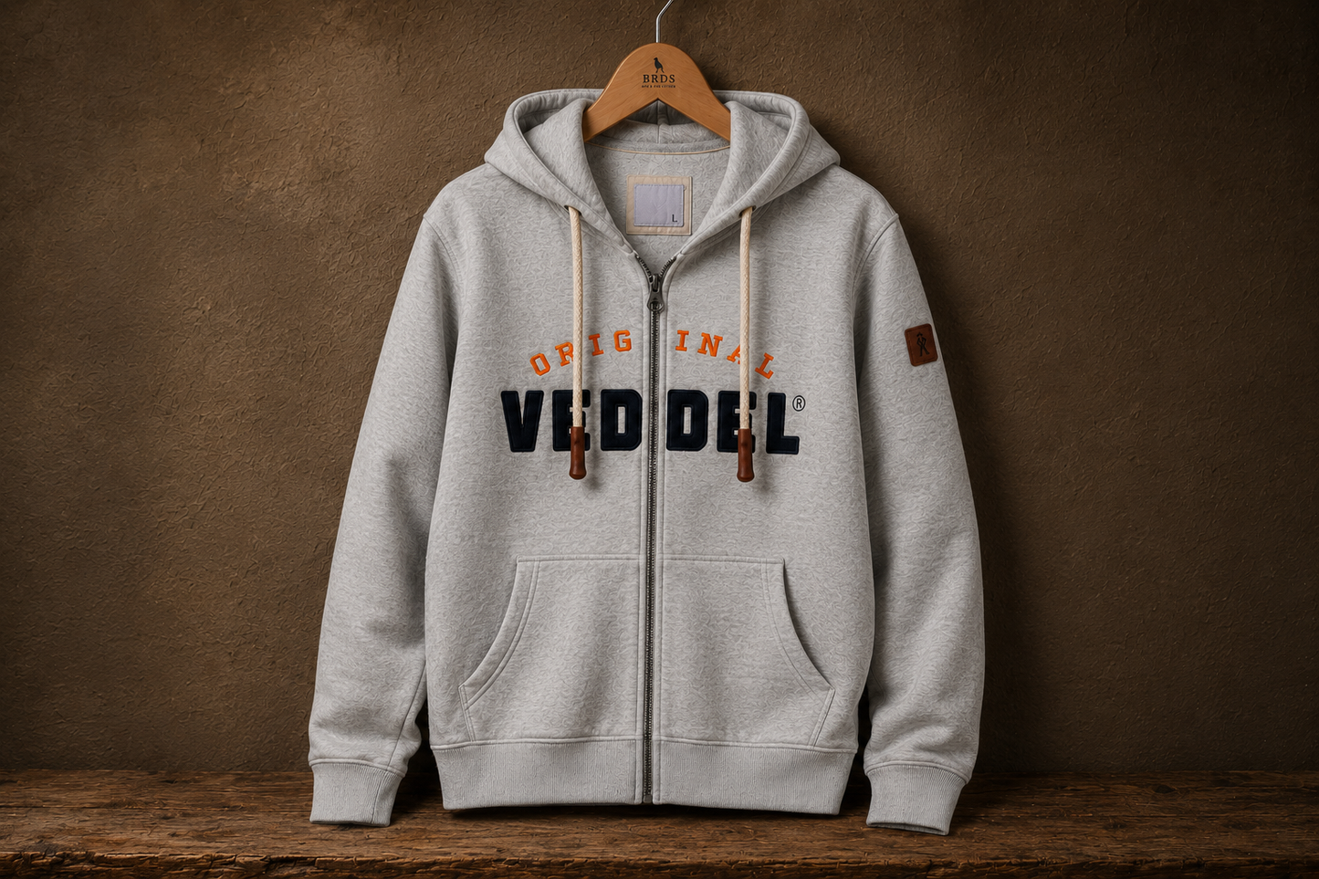 Original Veddel Zip-Hoodie, Grau