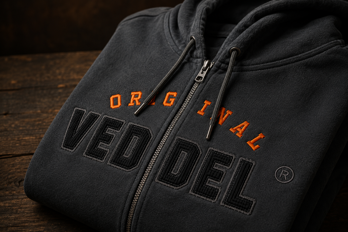 Original Veddel Zip-Hoodie, schwarz