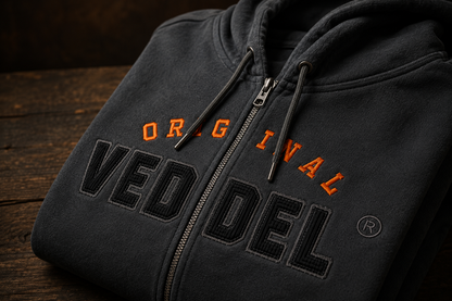 Original Veddel Zip-Hoodie, schwarz