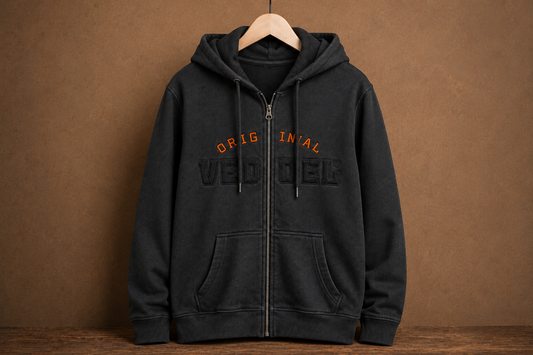 Original Veddel Zip-Hoodie, schwarz