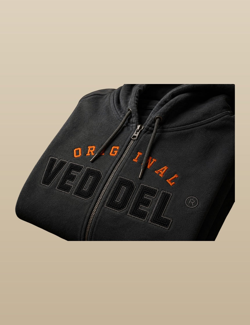 Original Veddel Zip-Hoodie, schwarz